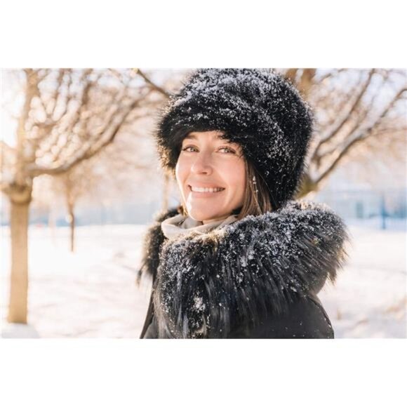 Lovful Winter Women Faux Fur Russian Cossack Style Hat Winter Wrap Hat - Picture 2 of 7